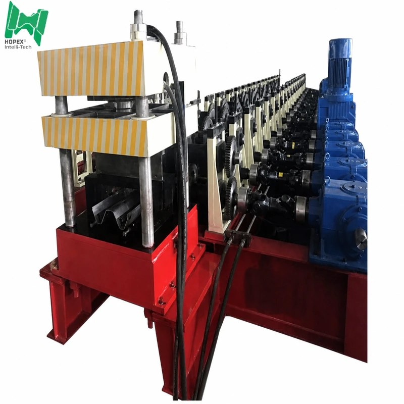 automatic punching and cutting unit on the guardrail line